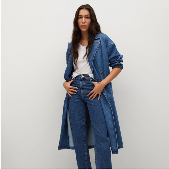 Mango Jackets & Blazers - NWOT Mango double breast denim trench coat